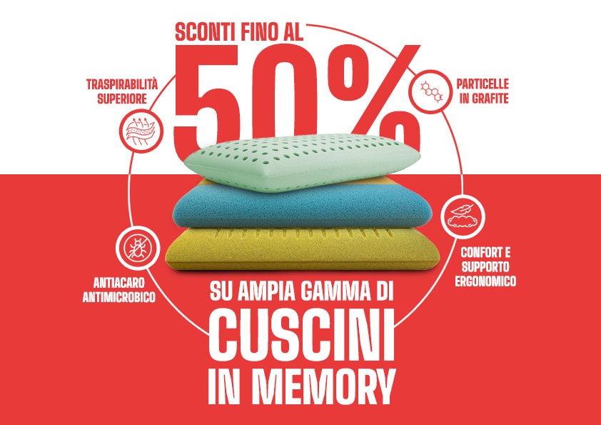 Cuscini in memory in promozione